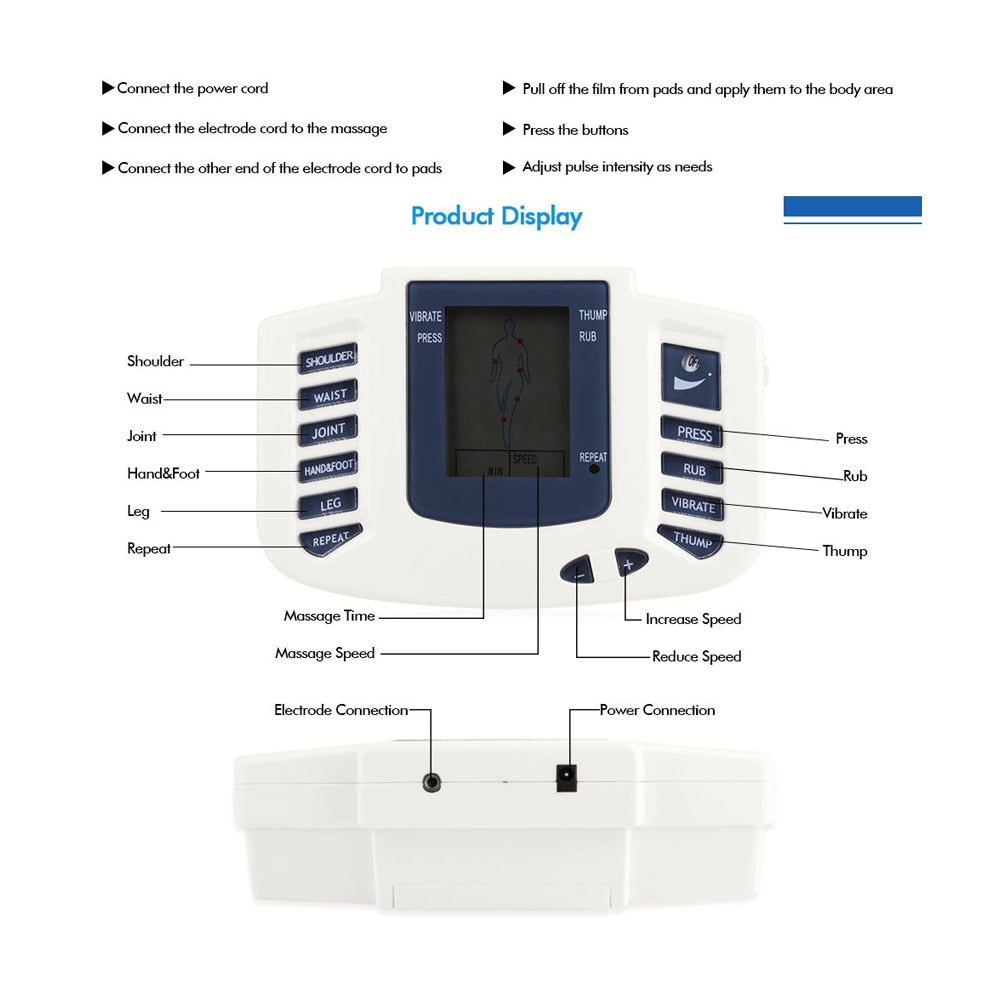 JR-309A Multi-functional Digital Electrical TENS Acupuncture Therapy Massager Slimming Body Stimulator Machine