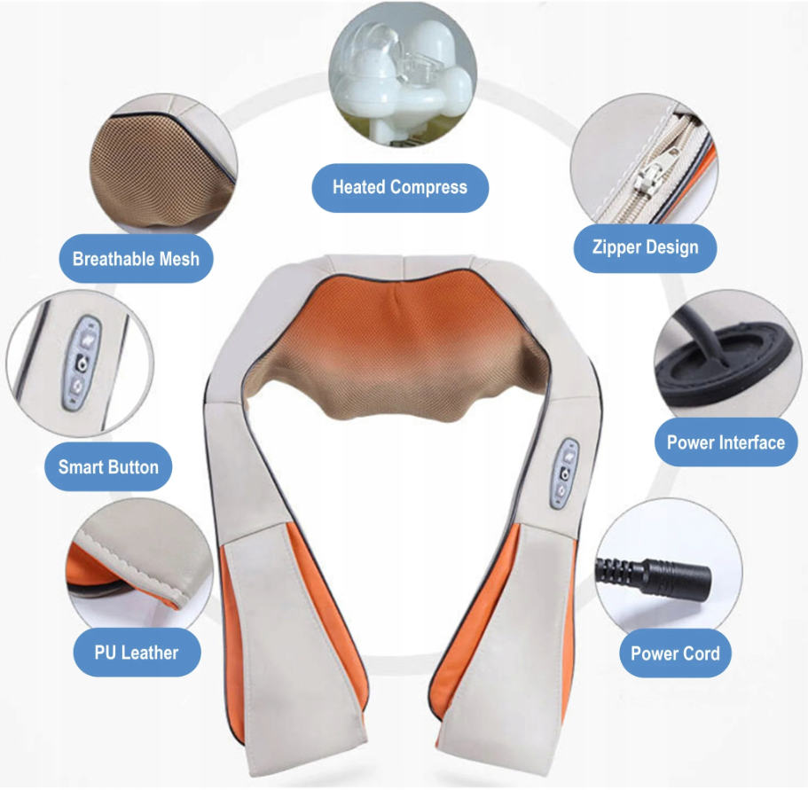 Neck and Back Massager with Heating Function