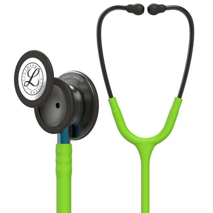 Littmann Classic III Stethoscope Smoke & Lime Green with Blue Strain 5875